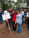This guy's sign had "Kisses: 1 pence" on the back of his sign. (35319 bytes)
